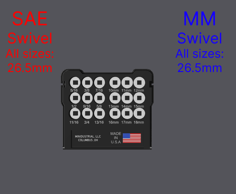 Impact Socket Organizer 3/8" DR (For MILWAUKEE PACKOUT 48-22-8435)