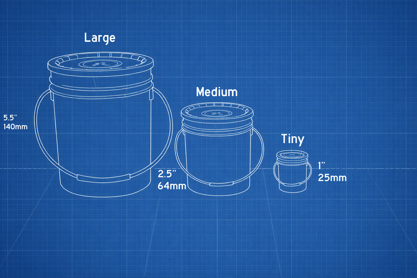 Mini Bucket with Lid – Multiple Colors & Sizes