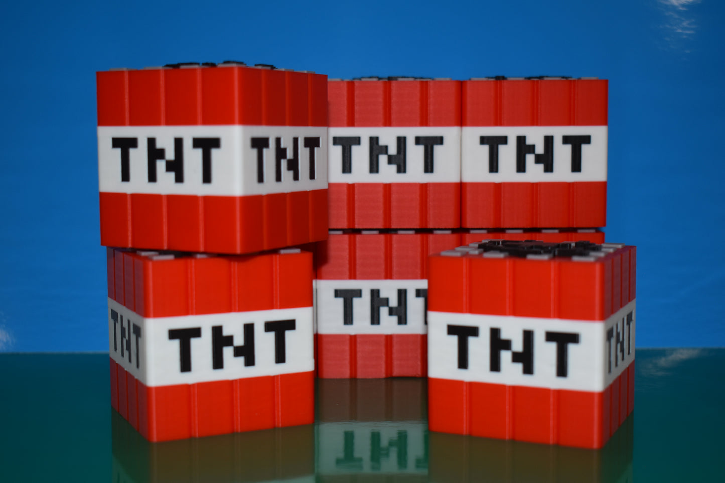 Video Game-Style TNT Block – 3D Printed Desk Toy, Gamer Decor, Pixel Explosion Block