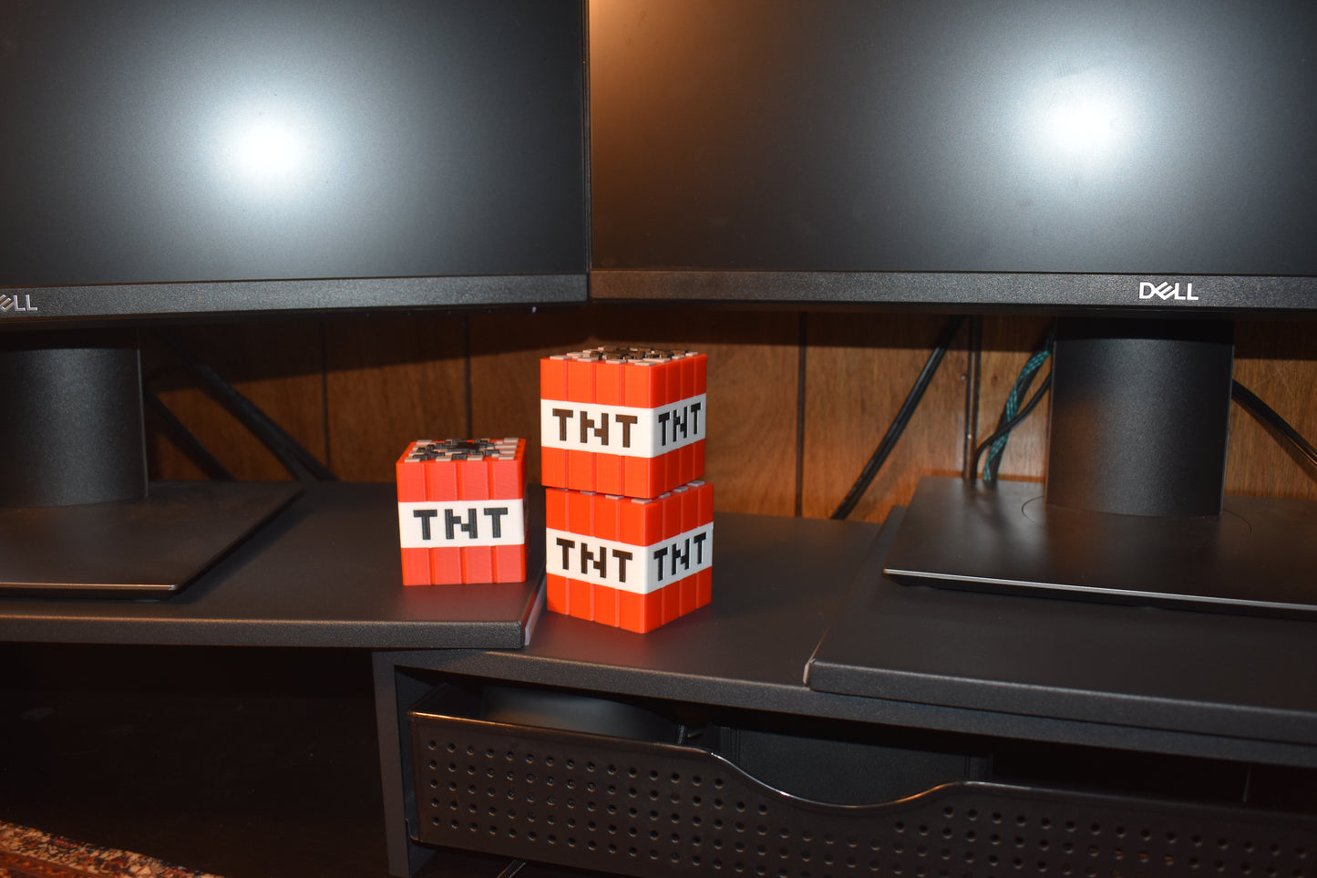 Video Game-Style TNT Block – 3D Printed Desk Toy, Gamer Decor, Pixel Explosion Block