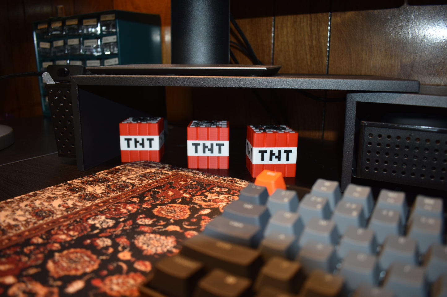 Video Game-Style TNT Block – 3D Printed Desk Toy, Gamer Decor, Pixel Explosion Block